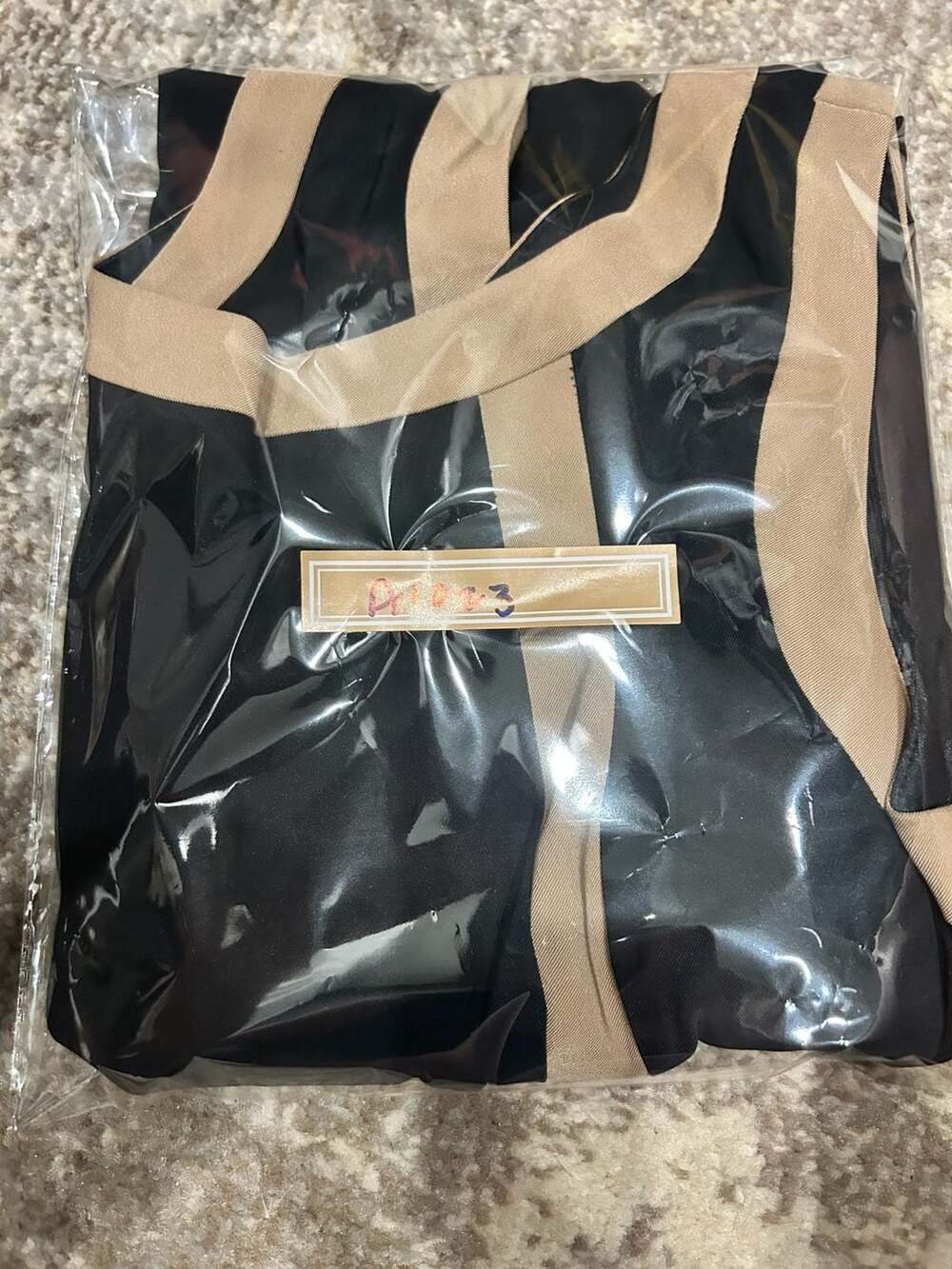 Black Beige Contrast Trim Sheath Dress Mod Quiet Luxury Cocktail Work Size 10 - Picture 8 of 8